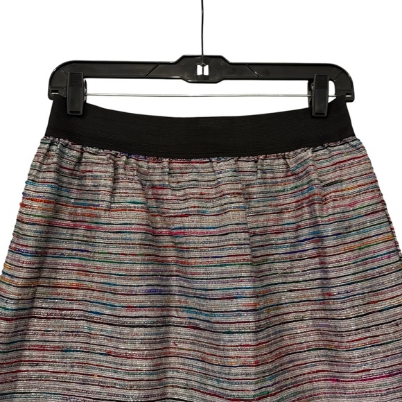 EIGHT SIXTY Metallic Holiday Party Silk Blend Mini Skirt - Picture 4 of 14